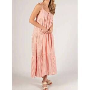 NEW BEFORE YOU COLLECTION georgiana striped maxi dress in orange creamsicle